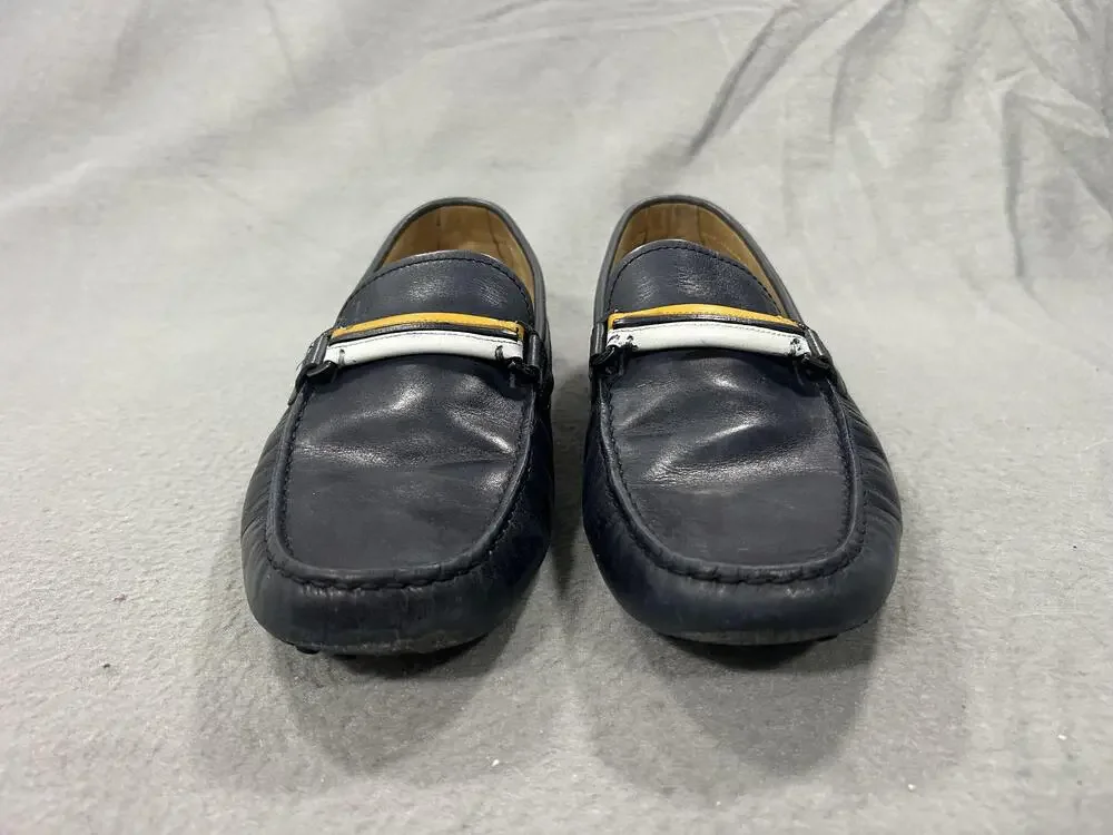 Tod's Shoes Mens Size 8 Blue Leather Driving Loafers Gommino Italy Slip On